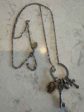 thirty-one Silver Necklace with Key, Cross & 'A' Charm